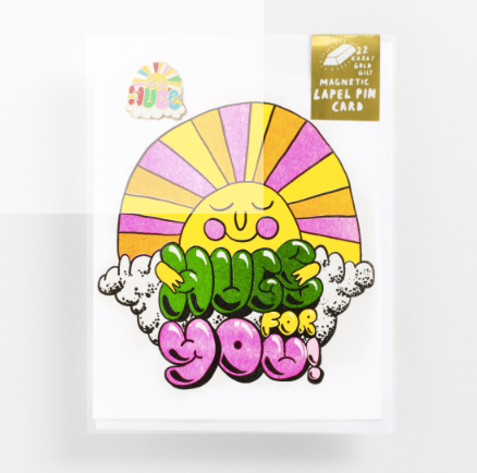 Hugs For You - Lapel Pin Card