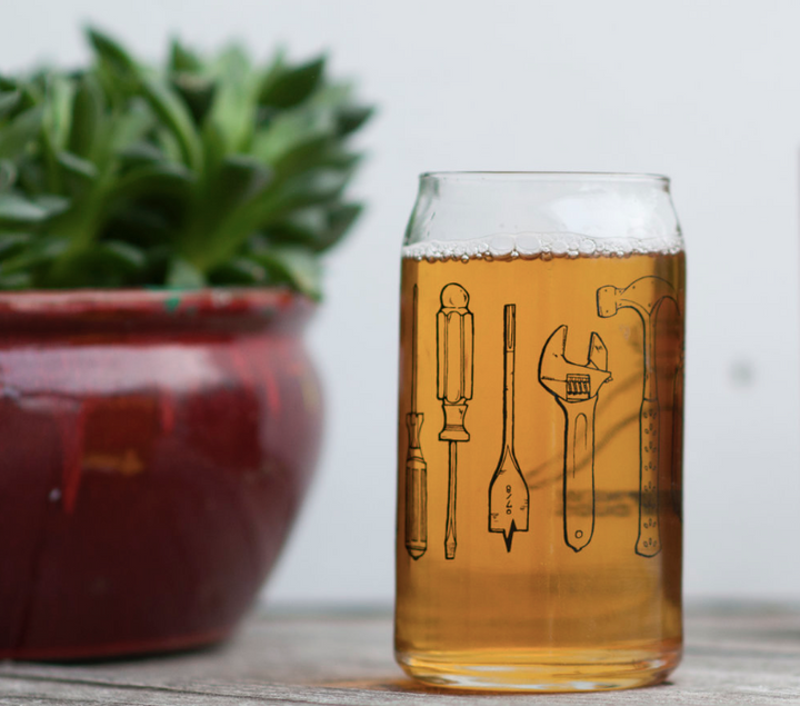 Set of Two 16 Oz Can Shaped Glasses