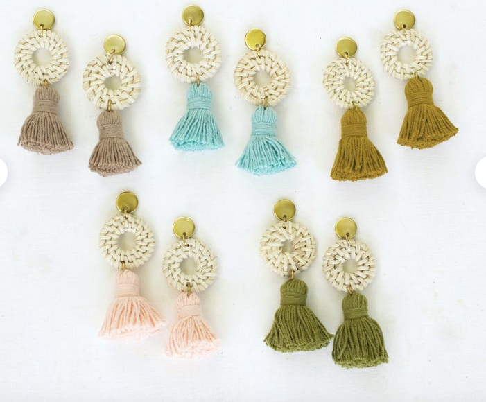 Wicker Tassel Earrings