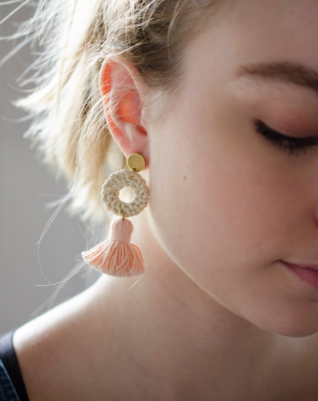Wicker Tassel Earrings