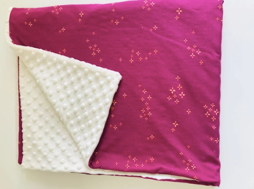 Jersey + Minky Baby Blanket - Magenta Twinkle