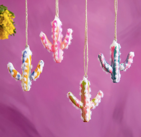 Marble Cactus Ornament