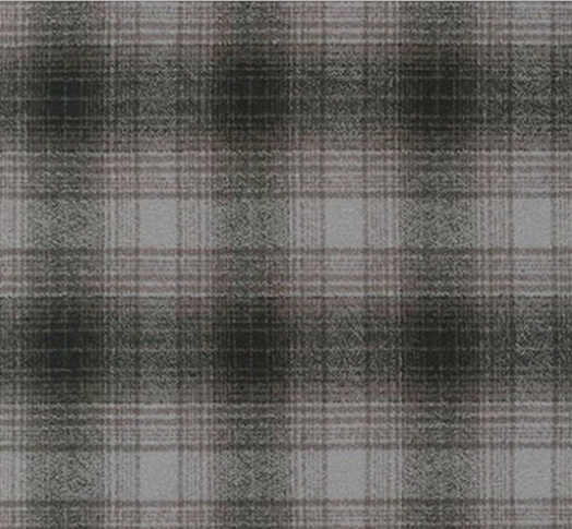 Plaid Flannel Infinity Scarf - Black, gray and brown