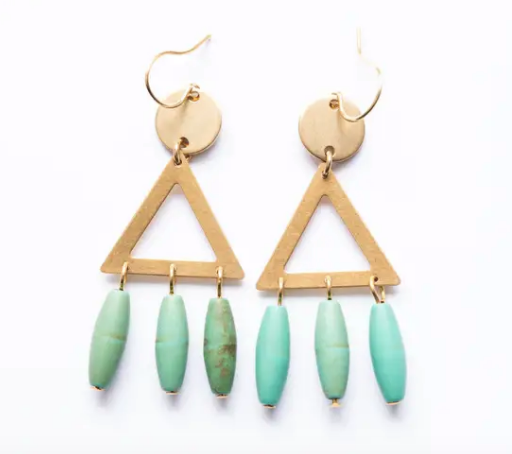 Turquoise Magnesite Stone Earrings