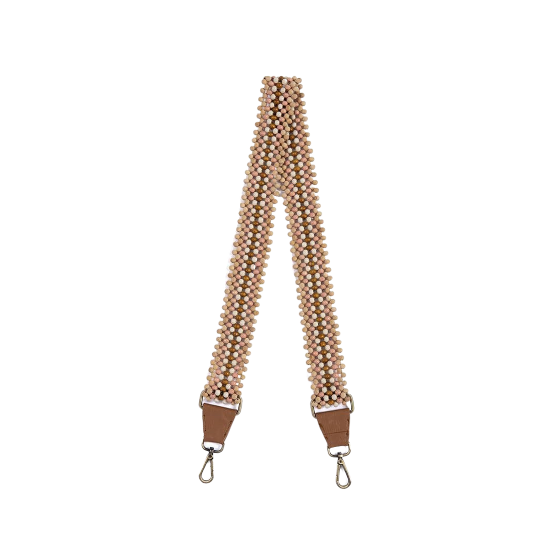 Jasmine Beaded Guitar Strap - Blush