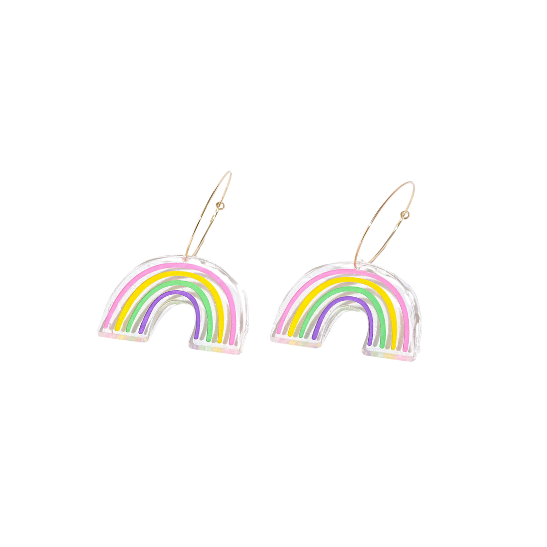 Rainbow Hoop Earrings