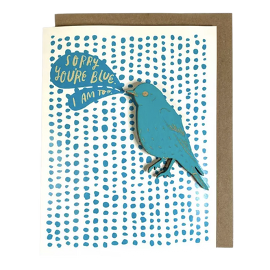 Sorry You're Blue Card w/ Bluebird Magnet