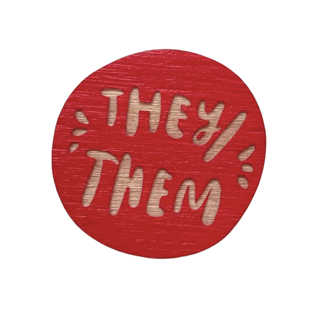 Magnetic Laser-engraved Pronoun Pins