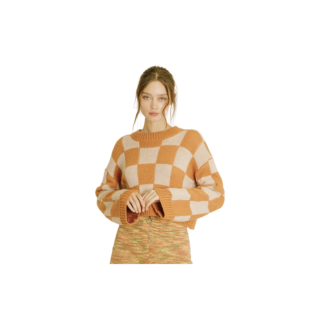 Checkered Oversized Knit Sweater