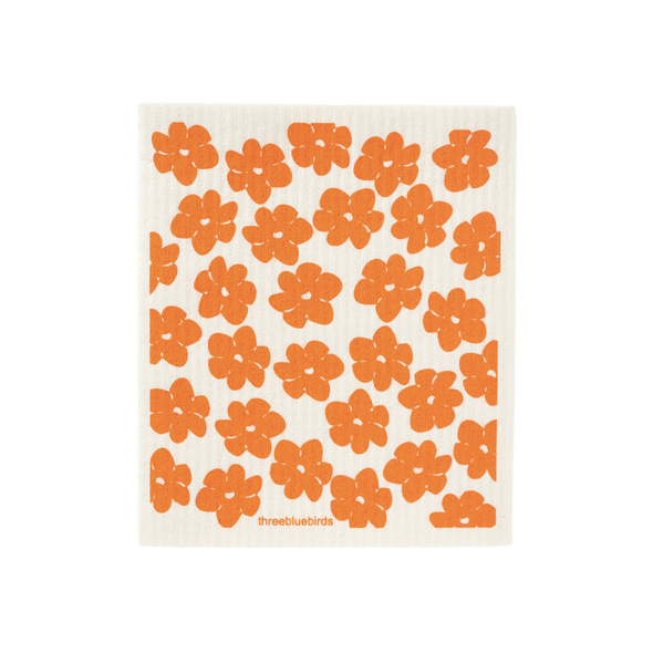 California Orange Poppies Swedish Dishcloth