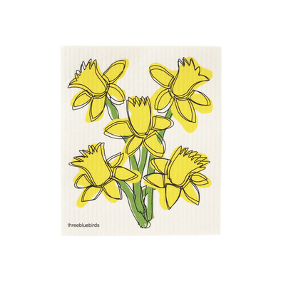 Daffodils Swedish Dishcloth