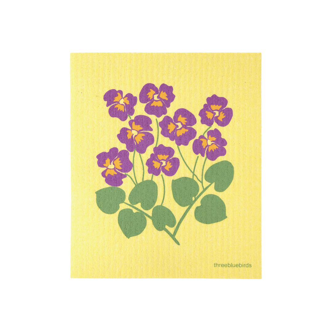 Pansies Swedish Dishcloth