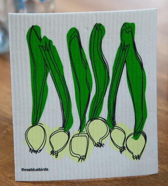 Spring Onions Swedish Dishcloth