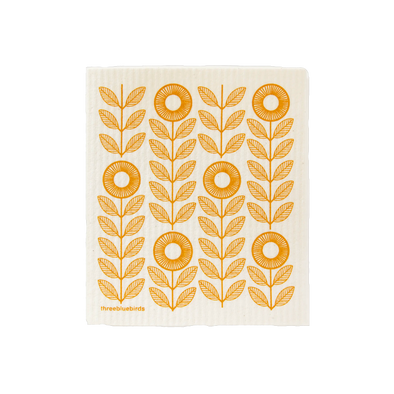 Mustard Sunflowers Swedish Dishcloth