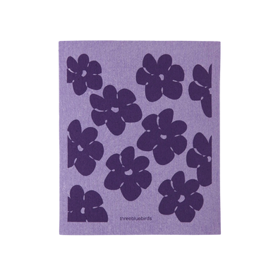 Violet Flower Power Swedish Dishcloth