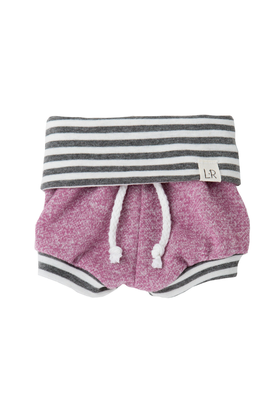 Plum and Grey Stripe Beach Shorties