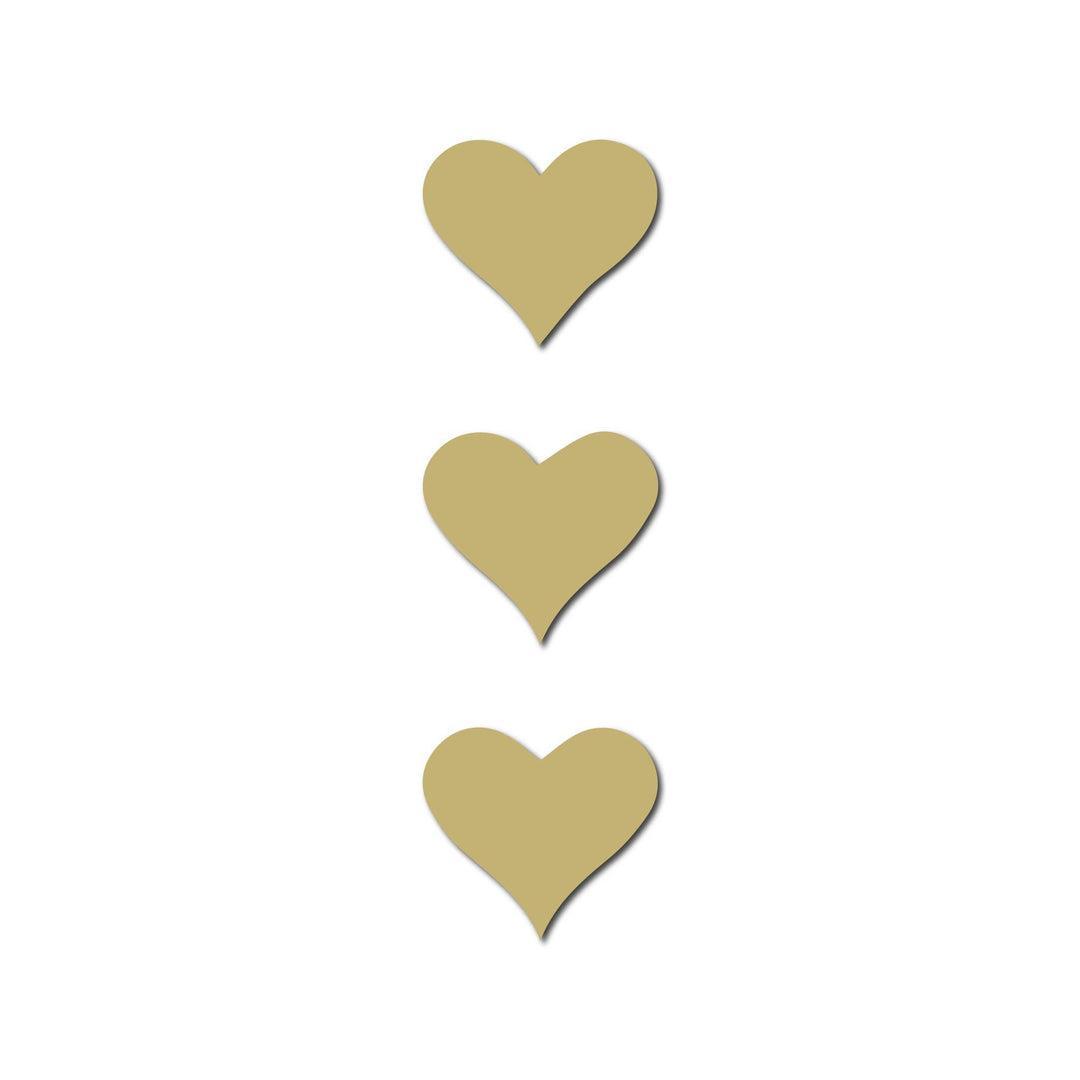 Real Wood Heart Silhouette 3 piece Mini Magnet