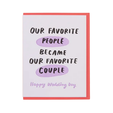 Favorite Couple Wedding Letterpress Greeting Card