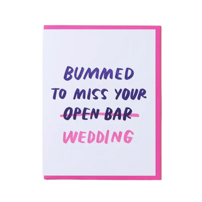 Open Bar Wedding Letterpress Greeting Card