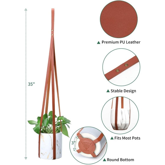 Vegan Leather Plant Hangers