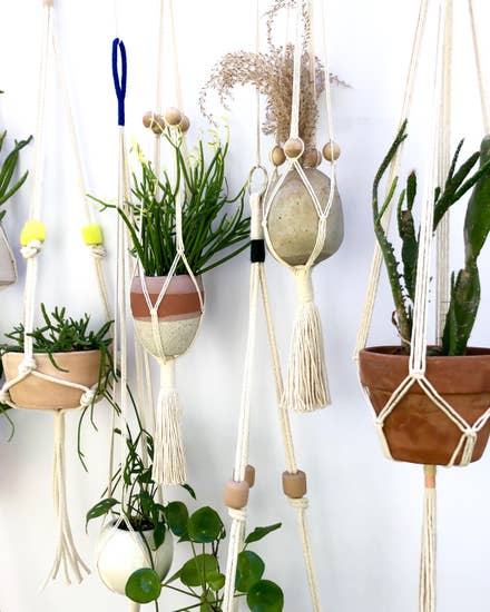 Plant Hanger - Wooden Beaded