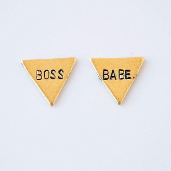 Boss Babe Triangle Studs