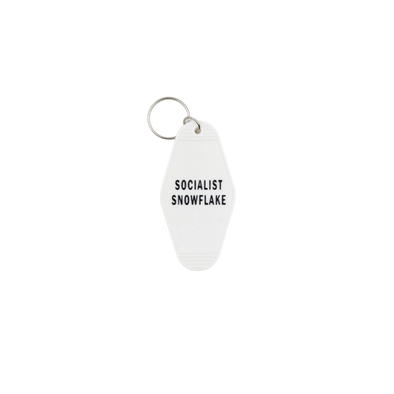 Socialist Snowflake White Motel Style Keychain
