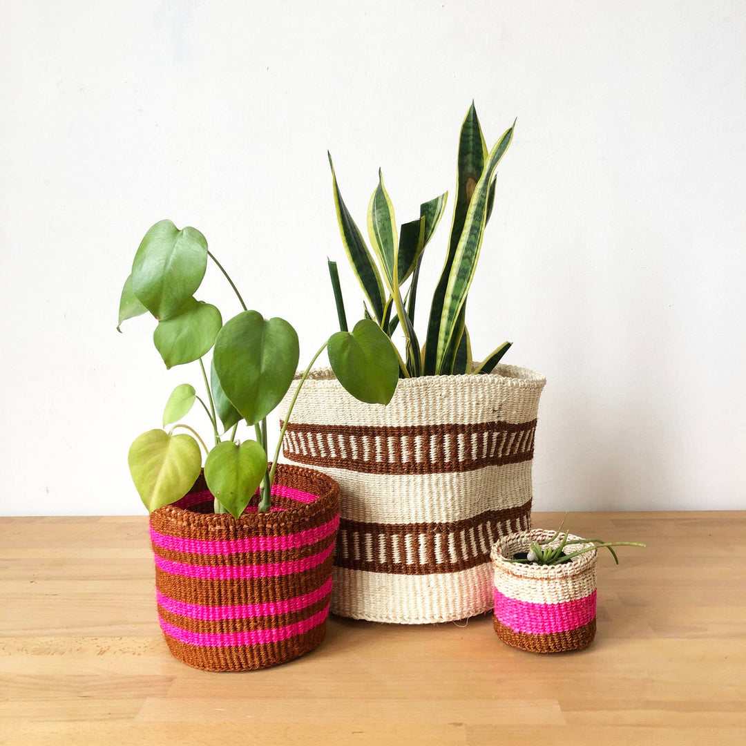 Rust and Pink Storage Basket