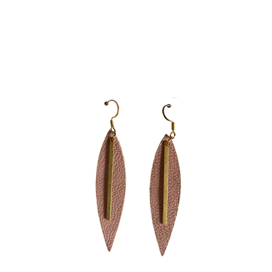 Large Raindrop Leather Earrings