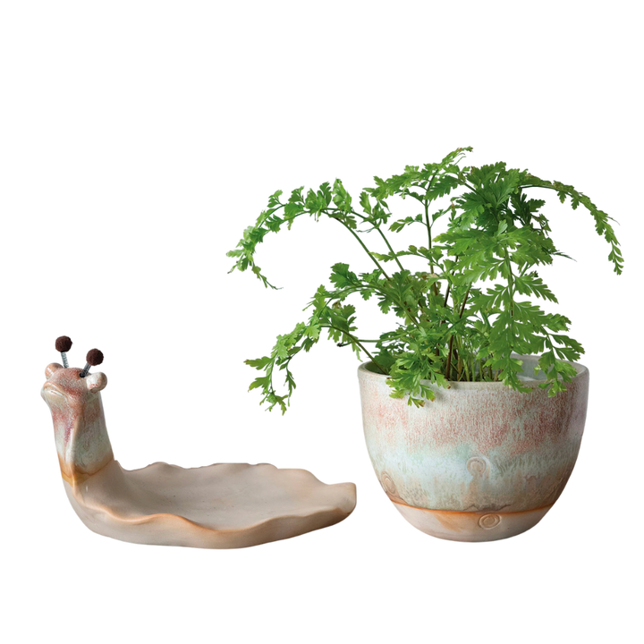 Stoneware Snail Planter