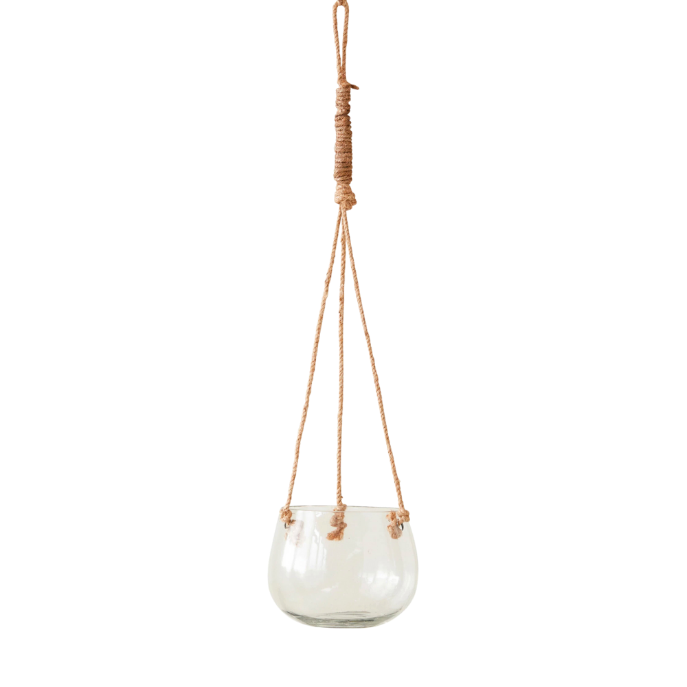 Hanging Vase Planter with Jute Rope