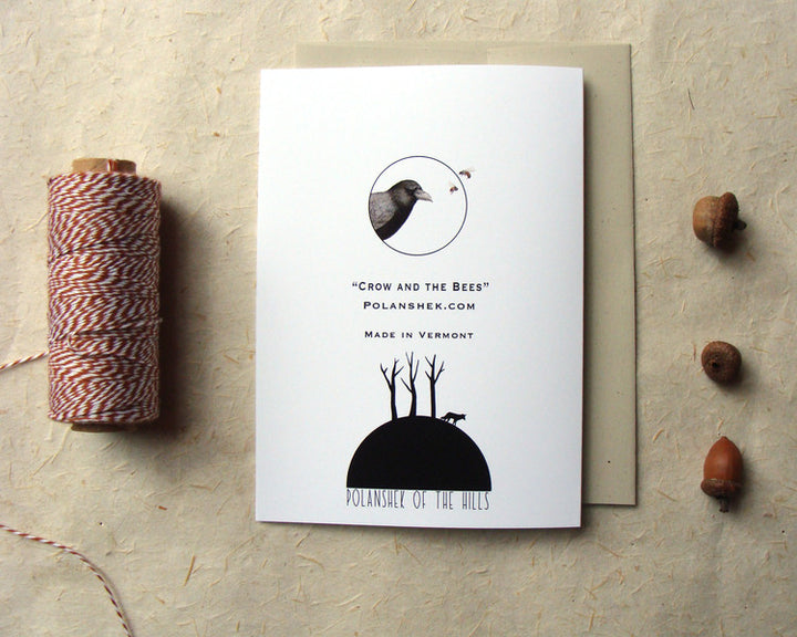 Crow and the Bees - Greeting Card