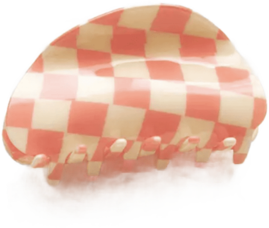 Large Waffle Checker Hair Claw Clip