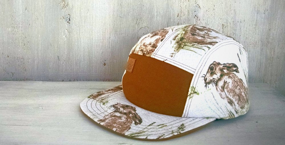 English Rabbit Print 5 Panel Camp Hat