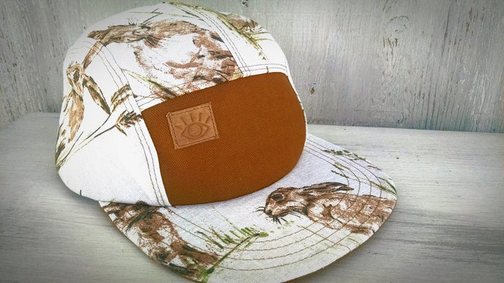 English Rabbit Print 5 Panel Camp Hat
