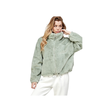 Soft Fleece Faux Fur Plain Solid Jacket