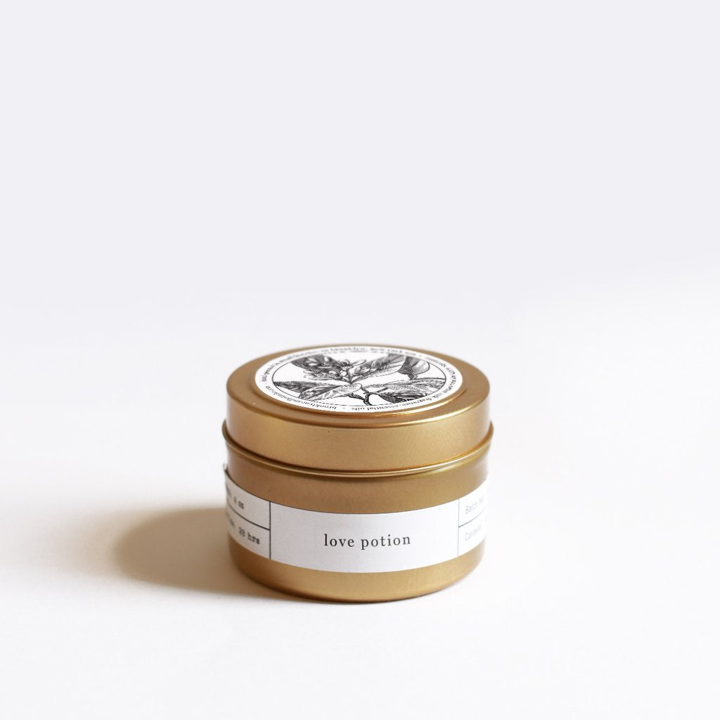 Love Potion Gold Tin Candle