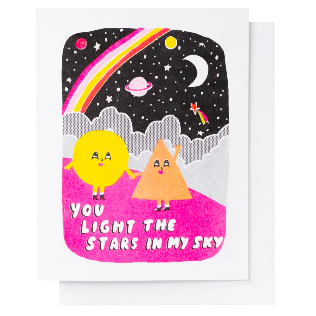 You Light The Stars Risograph Card