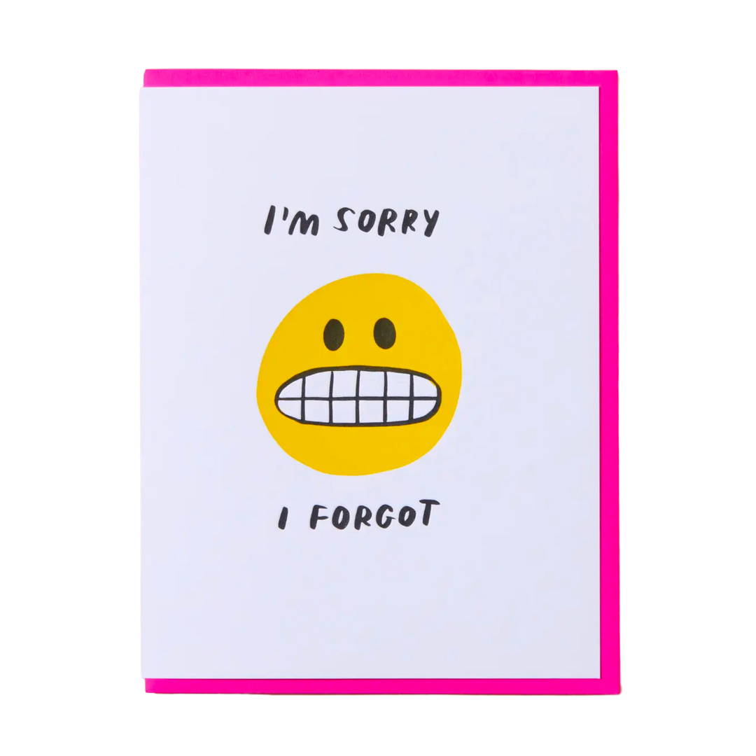 I Forgot Belated Letterpress Greeting Card