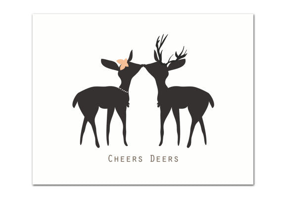 Cheers Deers Wedding / Anniversary Greeting Card