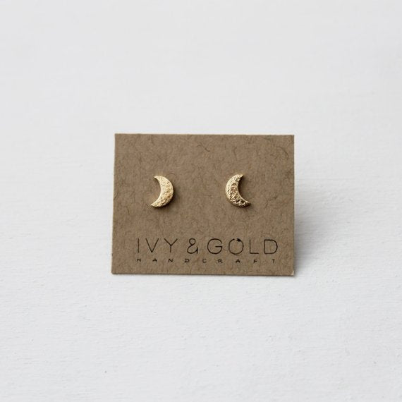 Crescent Moon Earrings - Yellow Gold-Fill*