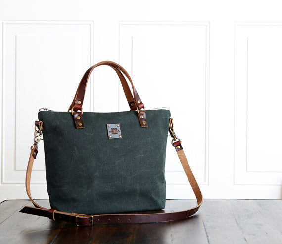 Waxed Canvas Cross Body Bag