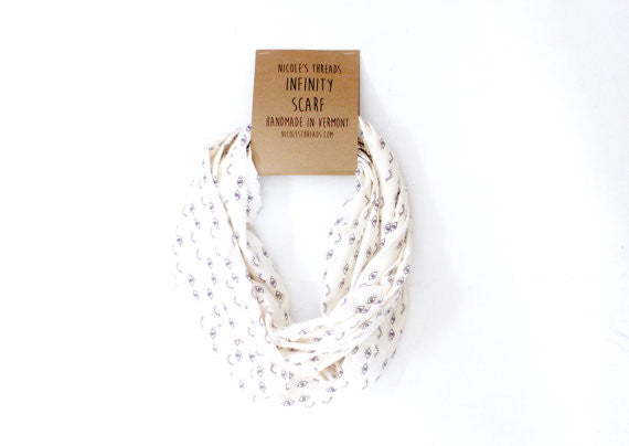 Organic Cotton Infinity Scarf - Eyes