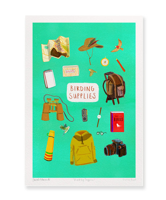 Birding supplies giclee print