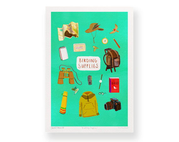 Birding supplies giclee print