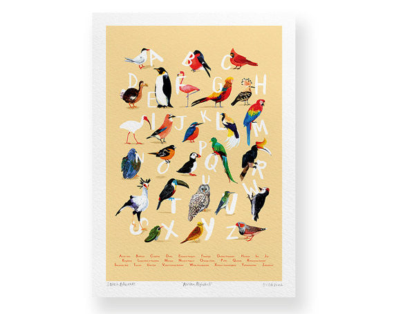 Avian Alphabet Giclee Print