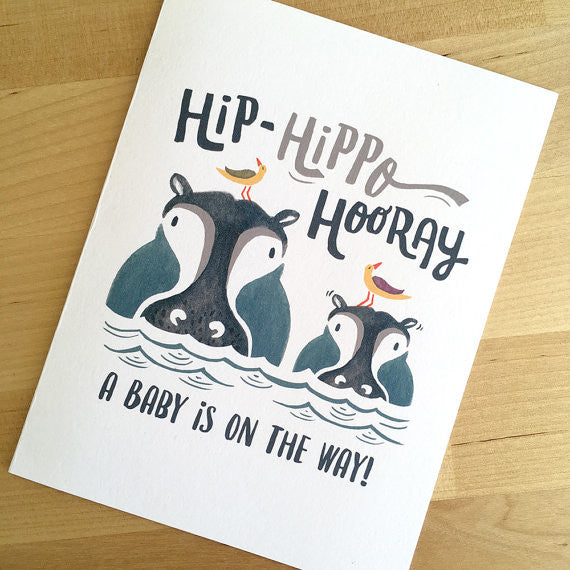 Hip Hippo Hooray Baby on the Way! Baby Card