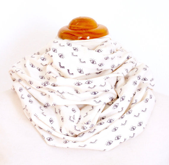Organic Cotton Infinity Scarf - Eyes