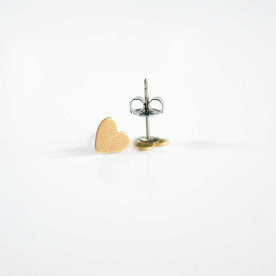 Brass Heart Studs