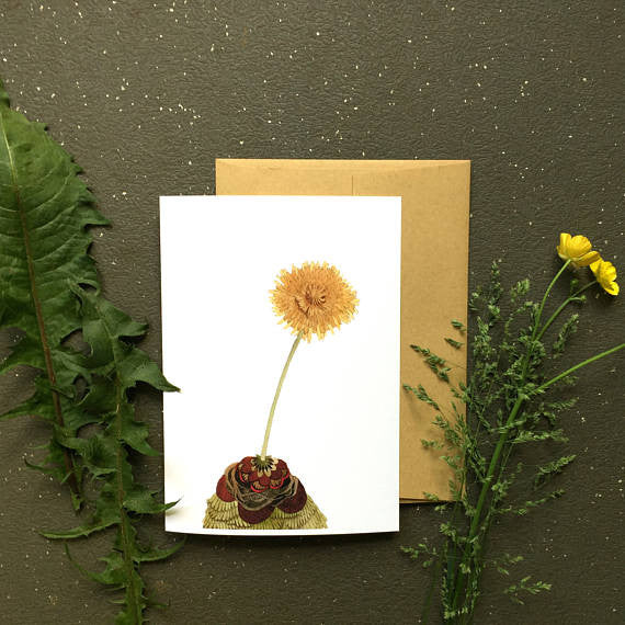 Quilted Dandelion - Greeting Card